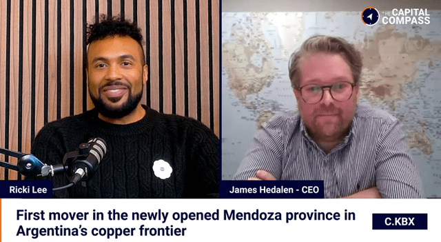 First mover in the newly opened Mendoza province in Argentina’s copper frontier