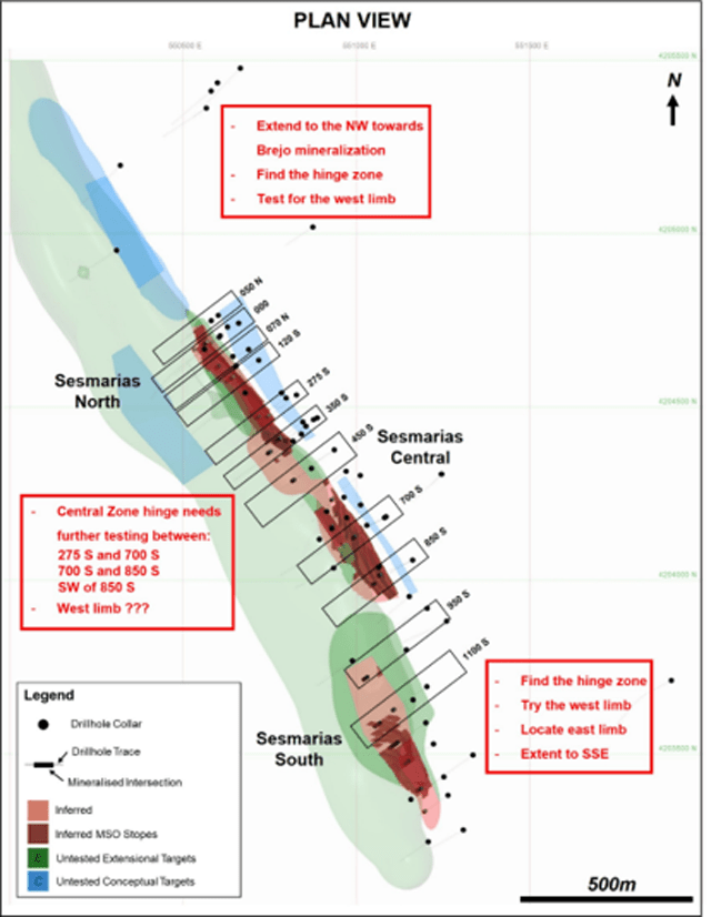 SES plan view with simplified exploration ideas to potentially upgrade MRE