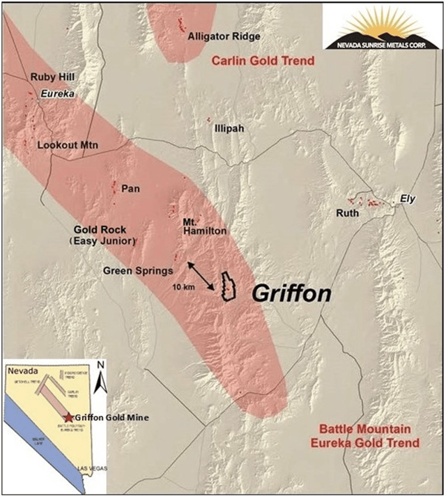 Griffon gold mine project location, White Pine County, Nevada